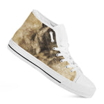 Vintage Pug Portrait Print White High Top Shoes