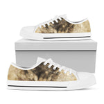 Vintage Pug Portrait Print White Low Top Shoes