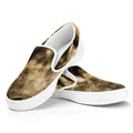 Vintage Pug Portrait Print White Slip On Sneakers