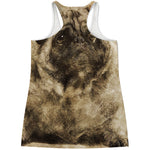 Vintage Pug Portrait Print Women's Racerback Tank Top