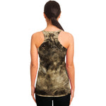 Vintage Pug Portrait Print Women's Racerback Tank Top
