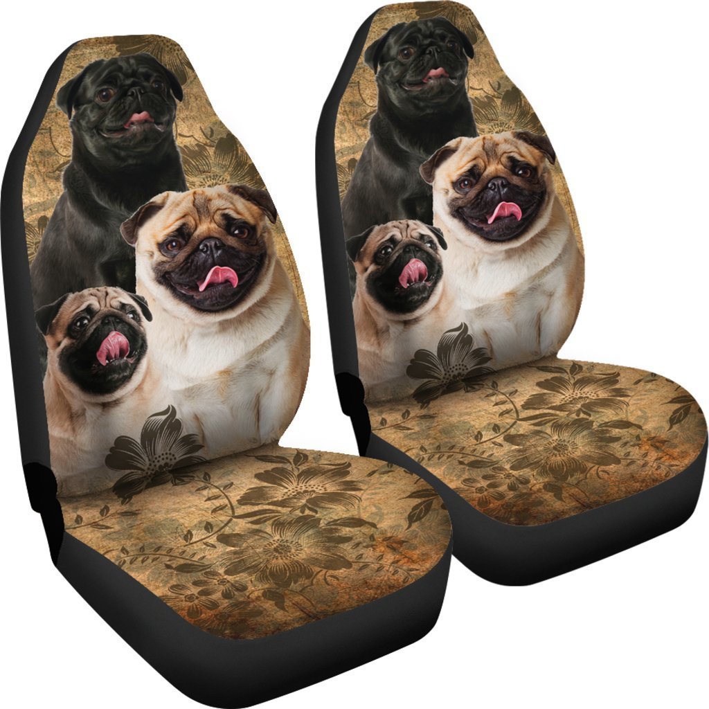 Vintage Pug Universal Fit Car Seat Covers GearFrost