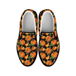 Vintage Pumpkin Pattern Print Black Slip On Shoes