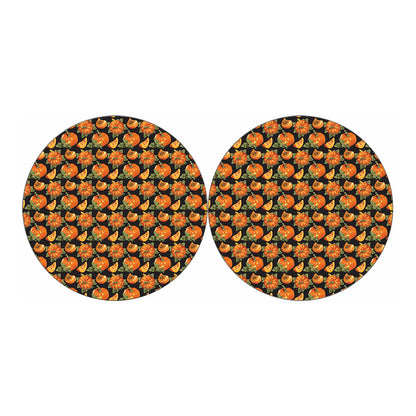 Vintage Pumpkin Pattern Print Car Coasters