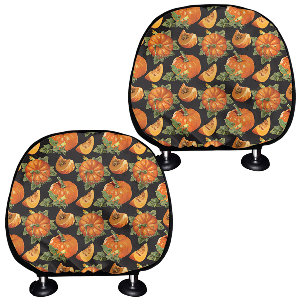 Vintage Pumpkin Pattern Print Car Headrest Covers