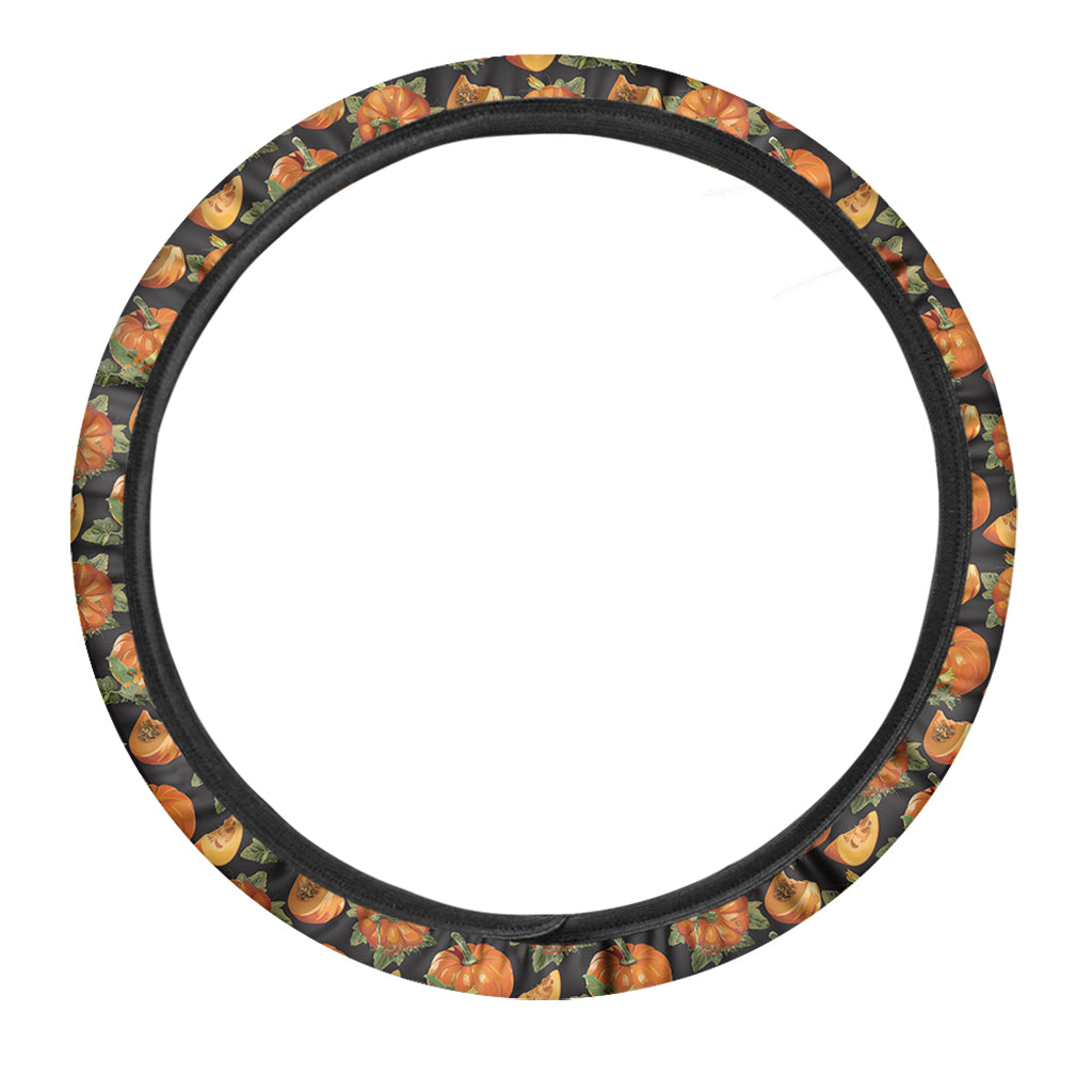 Vintage Pumpkin Pattern Print Car Steering Wheel Cover