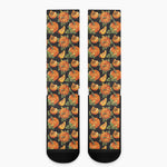 Vintage Pumpkin Pattern Print Crew Socks