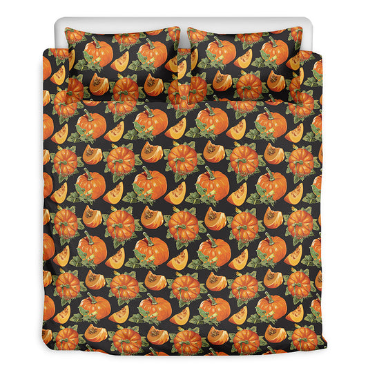 Vintage Pumpkin Pattern Print Duvet Cover Bedding Set