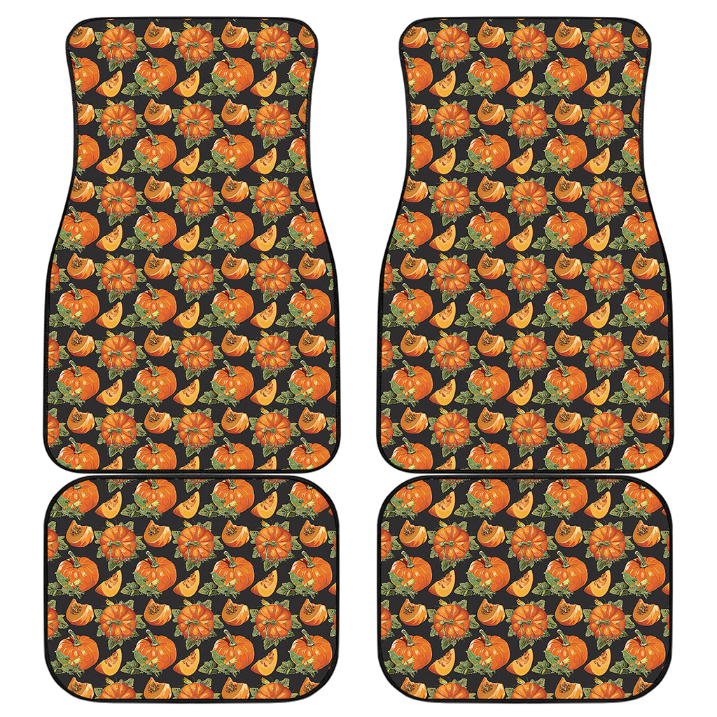 Vintage Pumpkin Pattern Print Front and Back Car Floor Mats