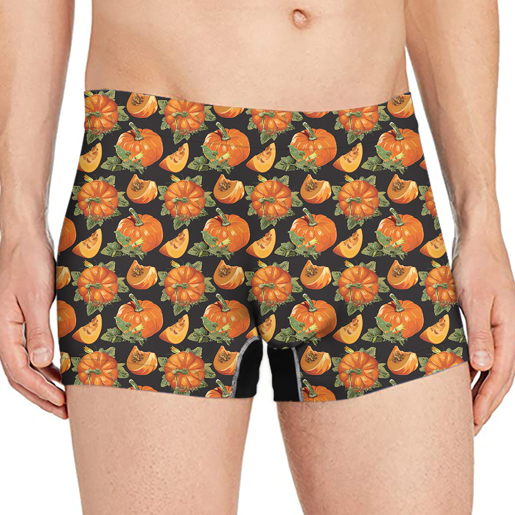 Vintage Pumpkin Pattern Print Men's Boxer Briefs