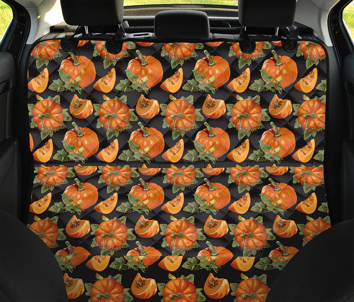 Vintage Pumpkin Pattern Print Pet Car Back Seat Cover