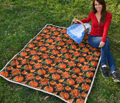 Vintage Pumpkin Pattern Print Quilt