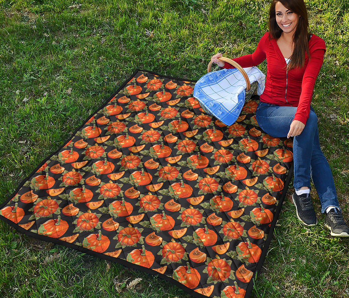 Vintage Pumpkin Pattern Print Quilt