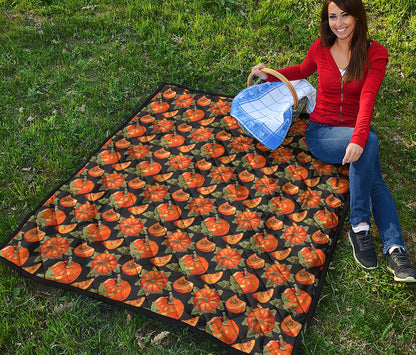 Vintage Pumpkin Pattern Print Quilt