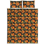 Vintage Pumpkin Pattern Print Quilt Bed Set
