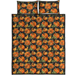 Vintage Pumpkin Pattern Print Quilt Bed Set