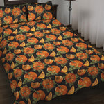 Vintage Pumpkin Pattern Print Quilt Bed Set