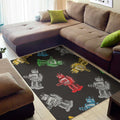 Vintage Robot Pattern Print Floor Mat