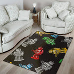 Vintage Robot Pattern Print Area Rug