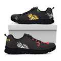 Vintage Robot Pattern Print Black Running Shoes