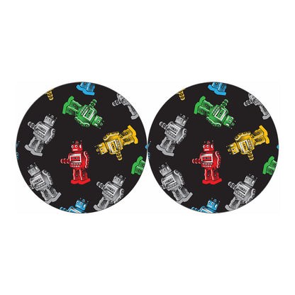 Vintage Robot Pattern Print Car Coasters