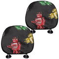Vintage Robot Pattern Print Car Headrest Covers