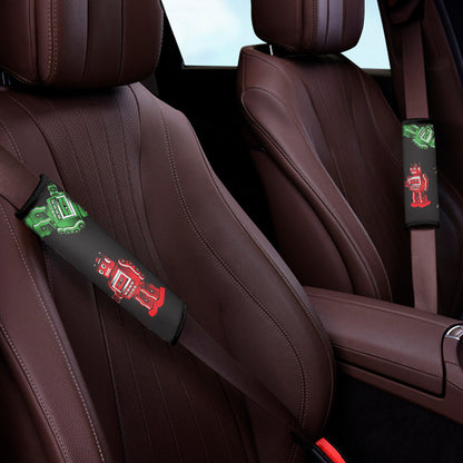 Vintage Robot Pattern Print Car Seat Belt Covers