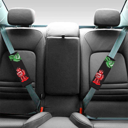Vintage Robot Pattern Print Car Seat Belt Covers