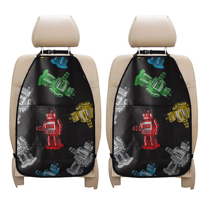 Vintage Robot Pattern Print Car Seat Organizers