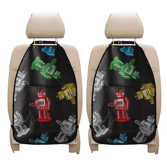 Vintage Robot Pattern Print Car Seat Organizers