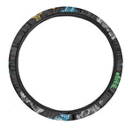 Vintage Robot Pattern Print Car Steering Wheel Cover