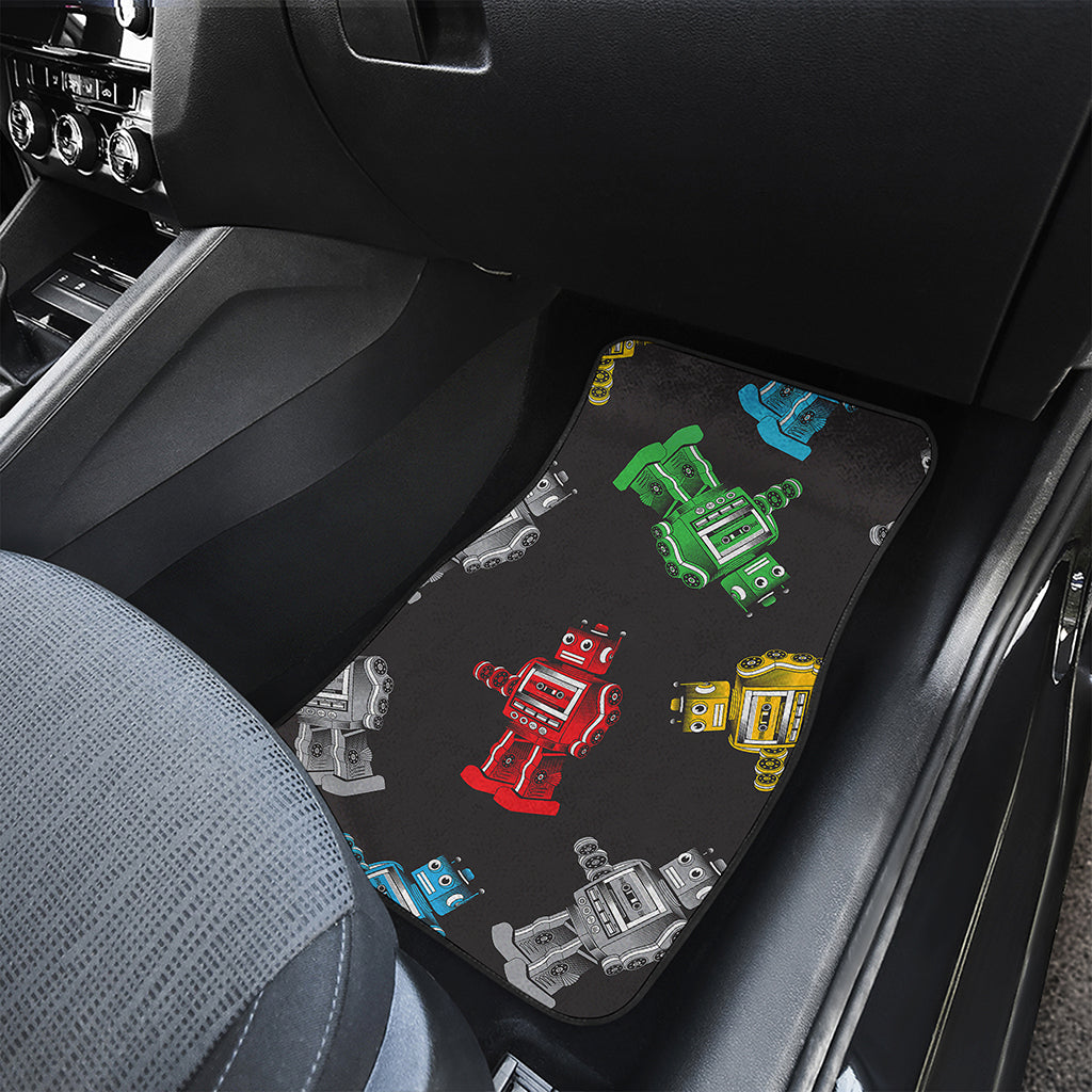 Vintage Robot Pattern Print Front and Back Car Floor Mats
