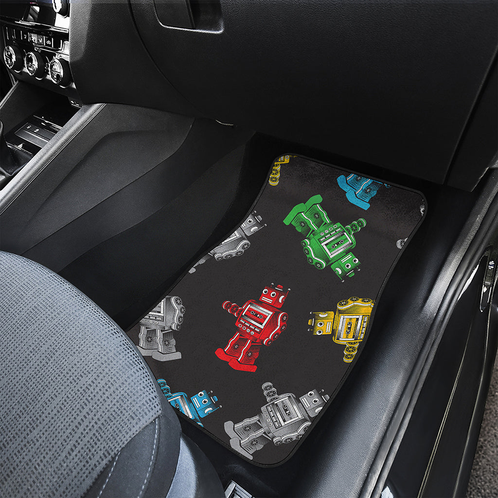 Vintage Robot Pattern Print Front Car Floor Mats