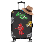 Vintage Robot Pattern Print Luggage Cover