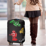 Vintage Robot Pattern Print Luggage Cover