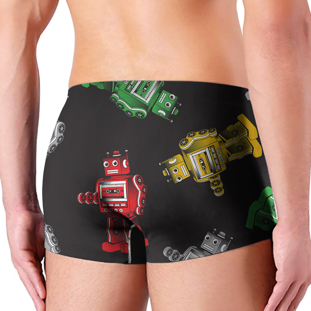 Vintage Robot Pattern Print Men's Boxer Briefs
