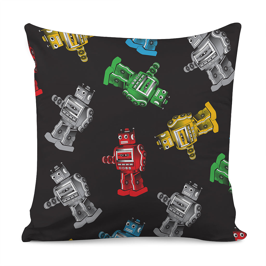 Vintage Robot Pattern Print Pillow Cover