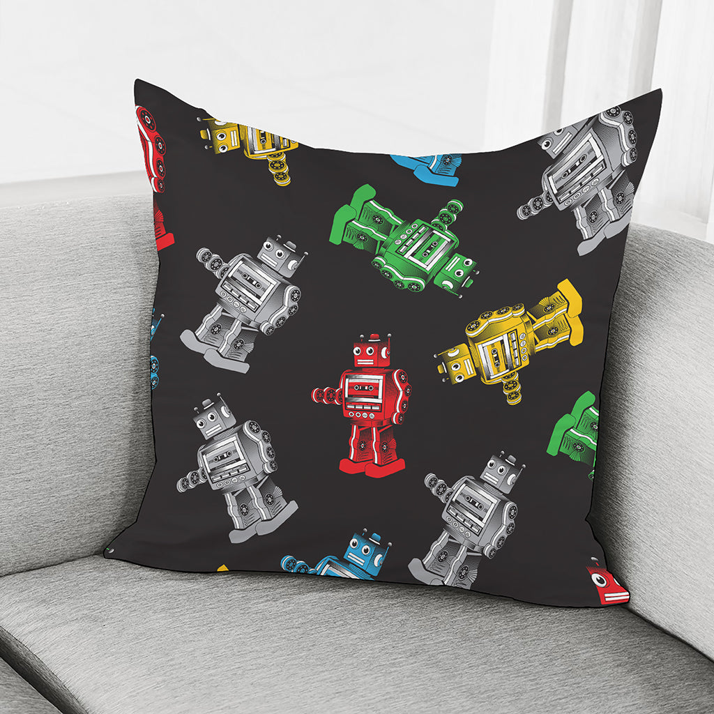 Vintage Robot Pattern Print Pillow Cover