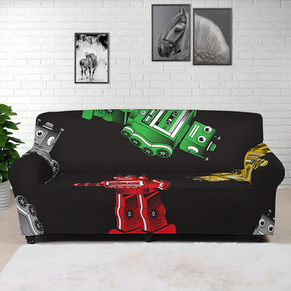 Vintage Robot Pattern Print Sofa Cover