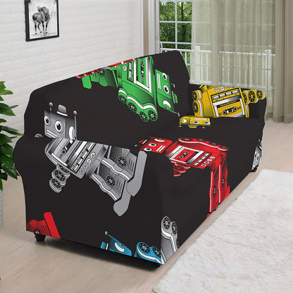 Vintage Robot Pattern Print Sofa Cover