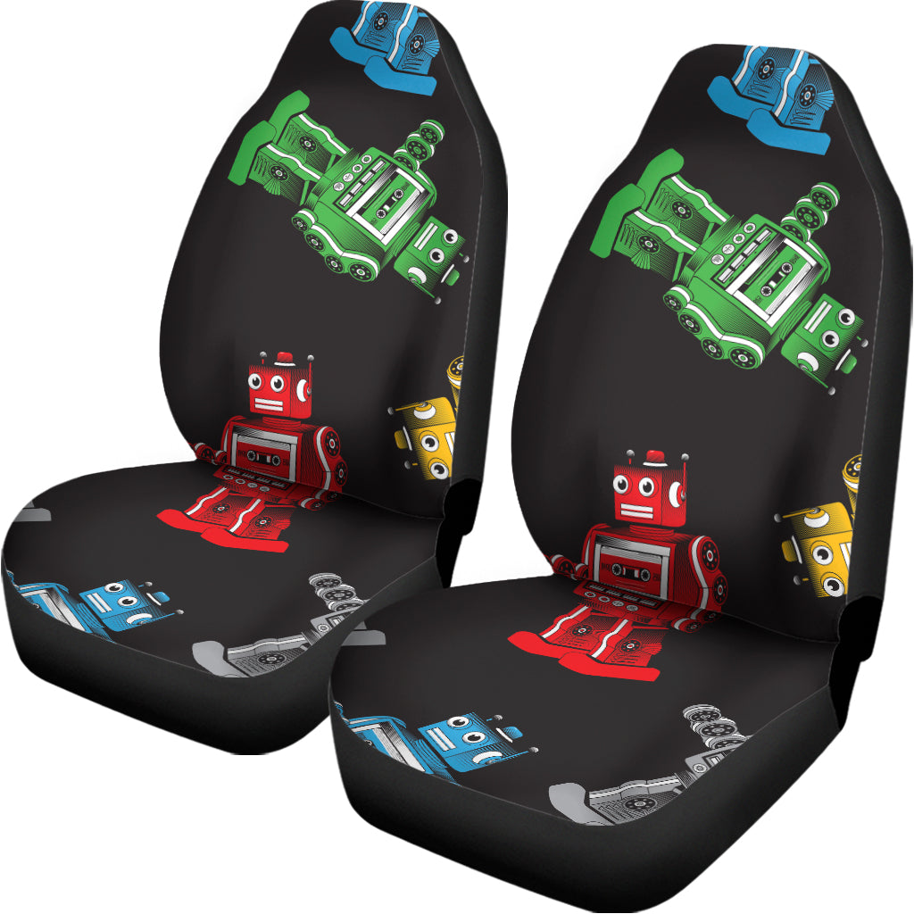 Vintage Robot Pattern Print Universal Fit Car Seat Covers