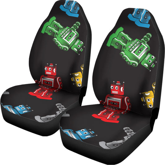 Vintage Robot Pattern Print Universal Fit Car Seat Covers
