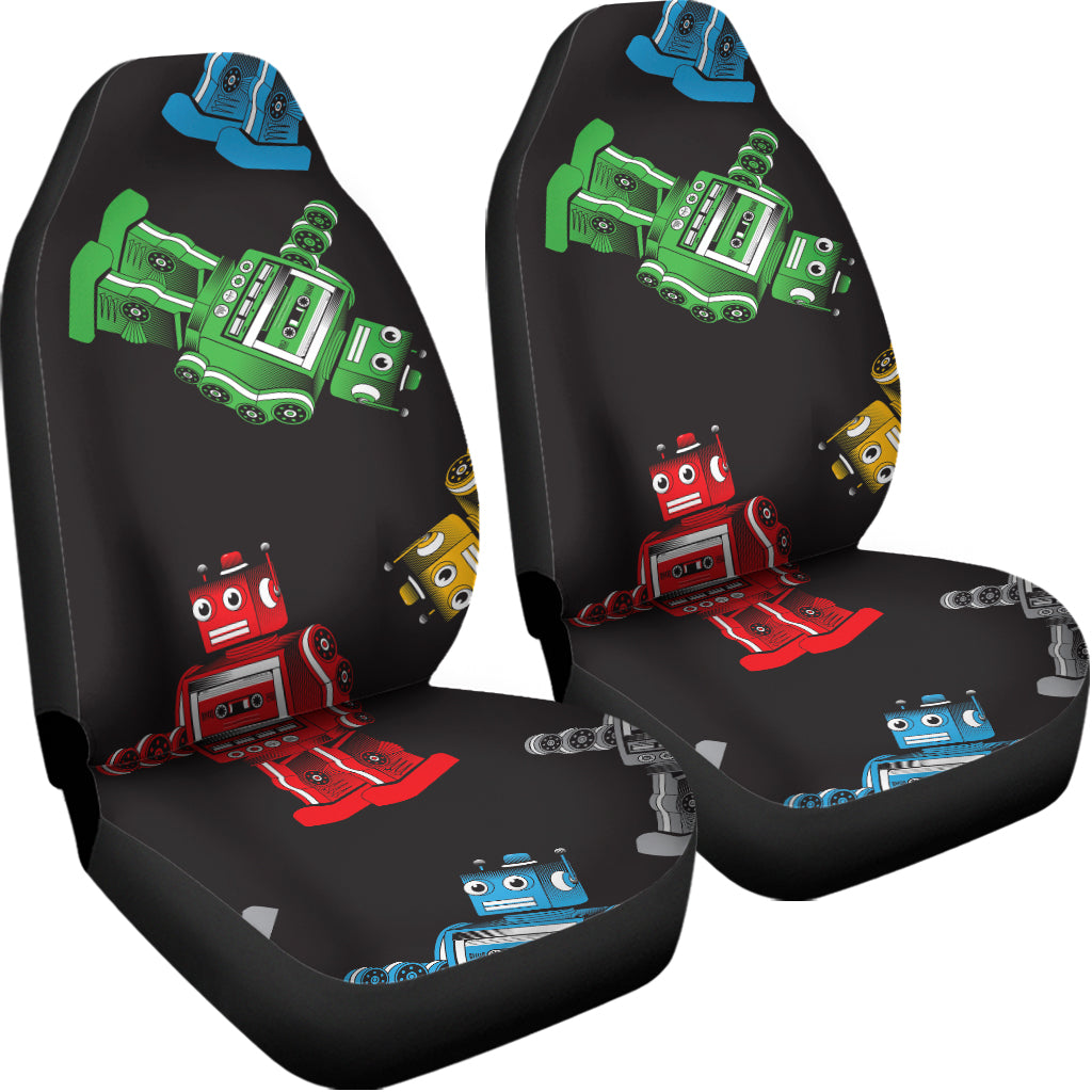 Vintage Robot Pattern Print Universal Fit Car Seat Covers