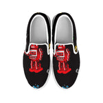 Vintage Robot Pattern Print White Slip On Shoes