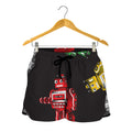 Vintage Robot Pattern Print Women's Shorts