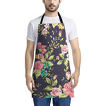 Vintage Rose Floral Flower Pattern Print Apron