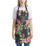 Vintage Rose Floral Flower Pattern Print Apron