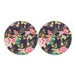 Vintage Rose Floral Flower Pattern Print Car Coasters