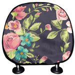 Vintage Rose Floral Flower Pattern Print Car Headrest Covers