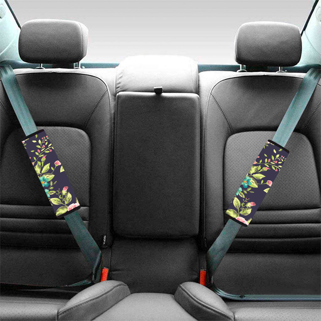 Vintage Rose Floral Flower Pattern Print Car Seat Belt Covers